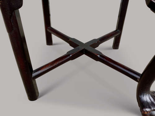 Exceptional C18th Chinese export hardwood corner armchair