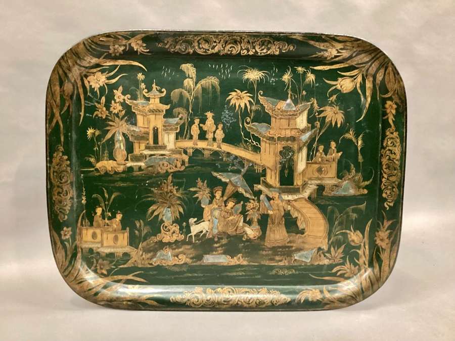 Large Regency Chinoiserie tole tray