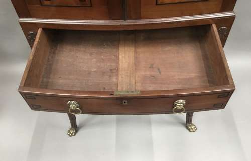 Good Regency mahogany bow fronted cabinet on stand