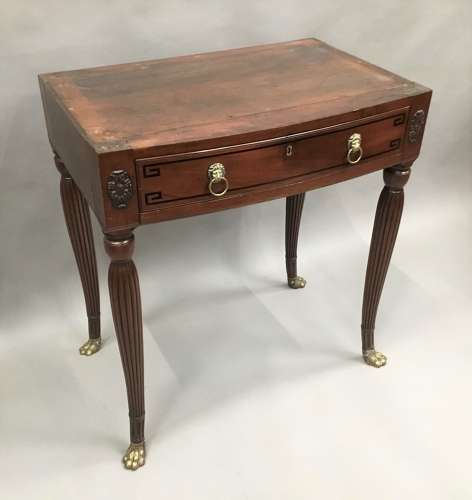 Good Regency mahogany bow fronted cabinet on stand