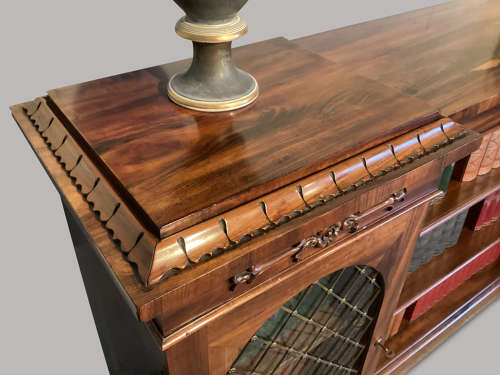 Handsome Regency inverted breakfront bookcase / cabinet