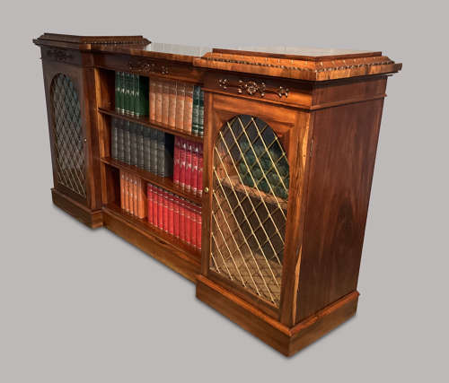 Handsome Regency inverted breakfront bookcase / cabinet