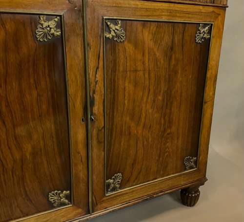 Good Regency rosewood and gilt brass side cabinet
