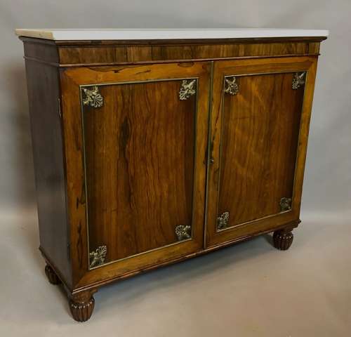 Good Regency rosewood and gilt brass side cabinet