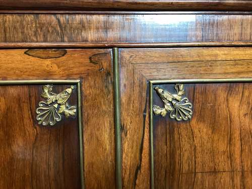 Good Regency rosewood and gilt brass side cabinet