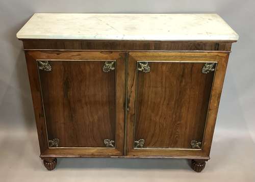 Good Regency rosewood and gilt brass side cabinet