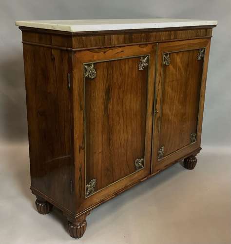 Good Regency rosewood and gilt brass side cabinet