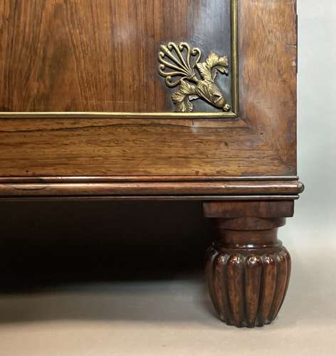 Good Regency rosewood and gilt brass side cabinet