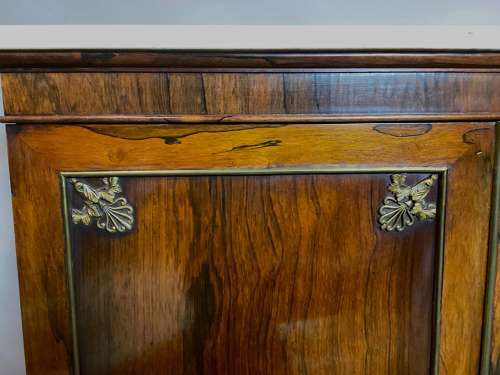 Good Regency rosewood and gilt brass side cabinet