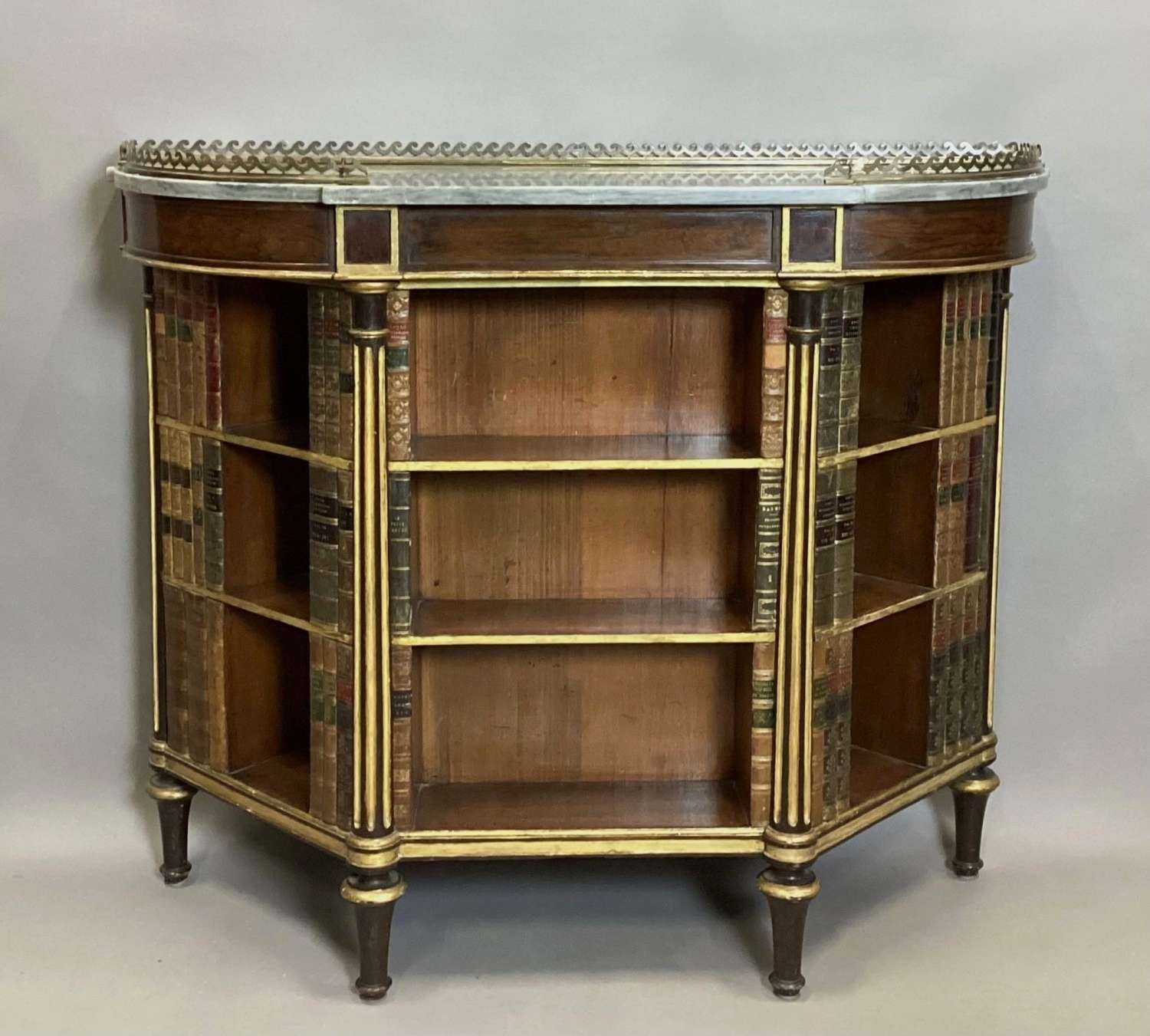 Splendid Regency rosewood and parcel gilt open bookcase / side cabinet