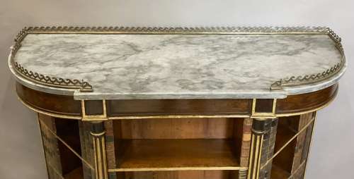 Splendid Regency rosewood and parcel gilt open bookcase / side cabinet