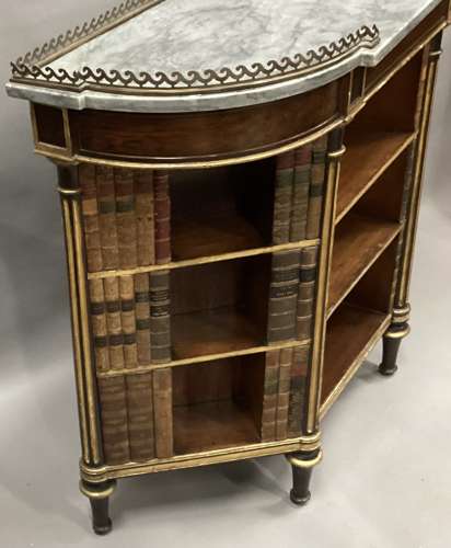 Splendid Regency rosewood and parcel gilt open bookcase / side cabinet