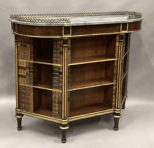 Splendid Regency rosewood and parcel gilt open bookcase / side cabinet