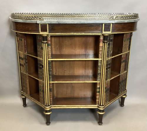 Splendid Regency rosewood and parcel gilt open bookcase / side cabinet
