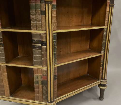 Splendid Regency rosewood and parcel gilt open bookcase / side cabinet