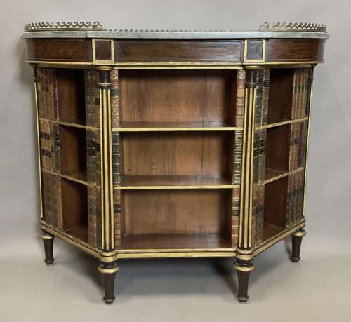 Splendid Regency rosewood and parcel gilt open bookcase / side cabinet