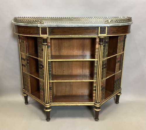 Splendid Regency rosewood and parcel gilt open bookcase / side cabinet