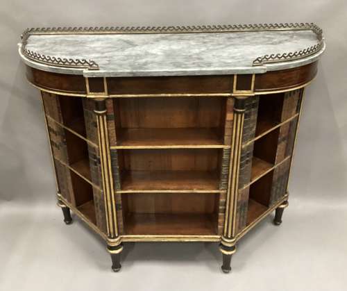 Splendid Regency rosewood and parcel gilt open bookcase / side cabinet