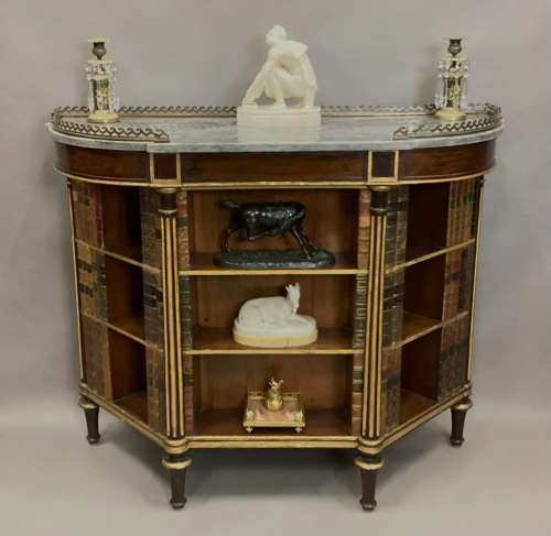 Splendid Regency rosewood and parcel gilt open bookcase / side cabinet