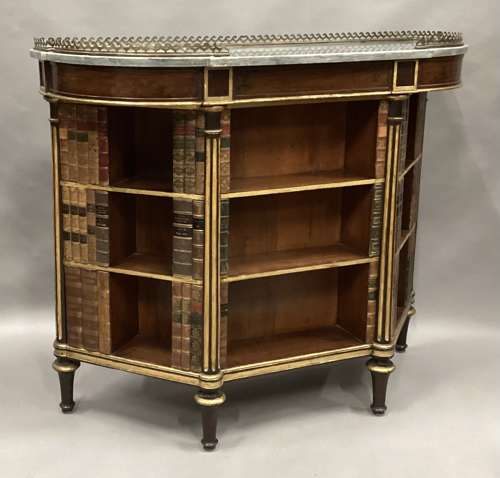 Splendid Regency rosewood and parcel gilt open bookcase / side cabinet