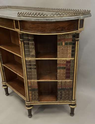 Splendid Regency rosewood and parcel gilt open bookcase / side cabinet