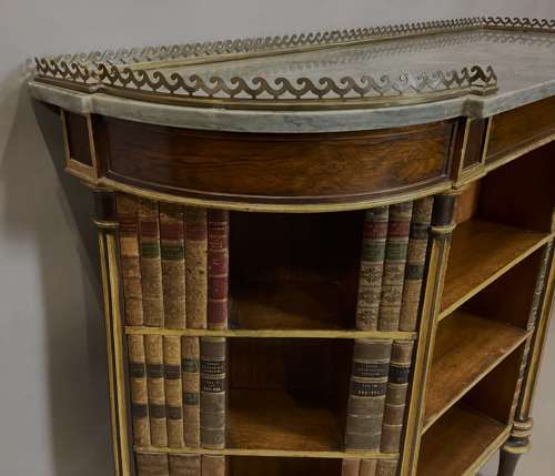 Splendid Regency rosewood and parcel gilt open bookcase / side cabinet