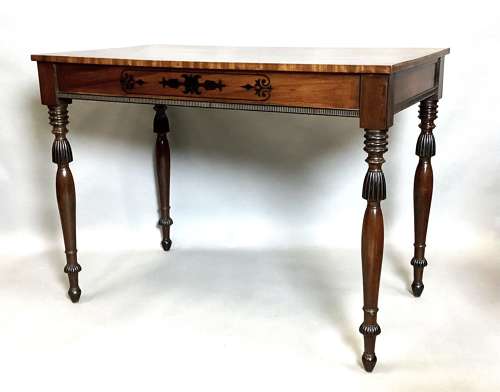 Stylish Regency mahogany and ebony side table / console table