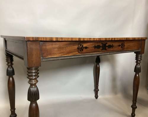 Stylish Regency mahogany and ebony side table / console table