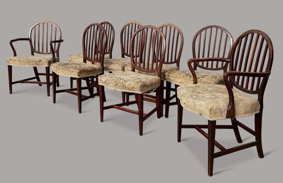 Handsome George III set of 8 mahogany dining chairs