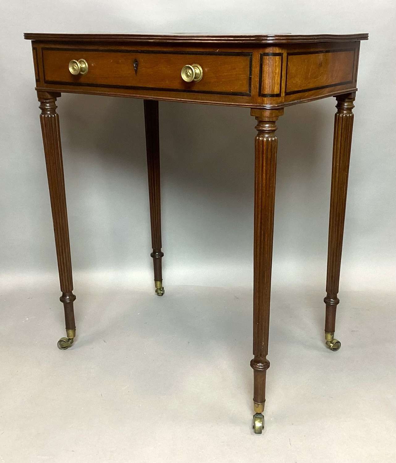 Fine Regency mahogany ebony banded chamber/writing table
