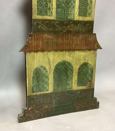 C19th large pair of naive painted wall plaques / dummy boards