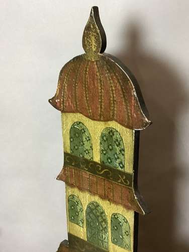 C19th large pair of naive painted wall plaques / dummy boards