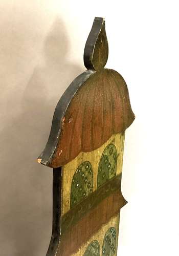 C19th large pair of naive painted wall plaques / dummy boards