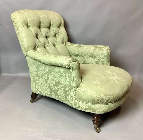Good C19th Howard and Sons rare model upholstered armchair