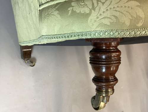 Good C19th Howard and Sons rare model upholstered armchair