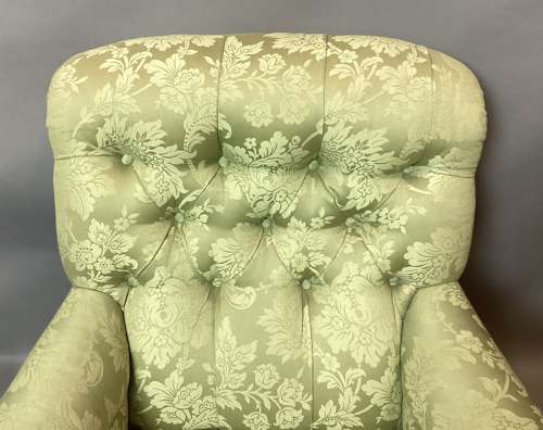 Good C19th Howard and Sons rare model upholstered armchair