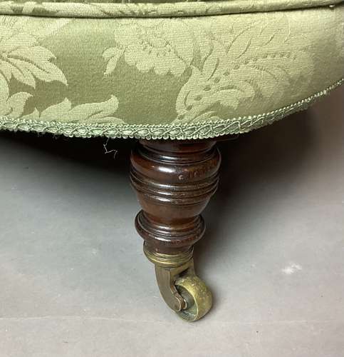 Good C19th Howard and Sons rare model upholstered armchair