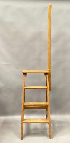 Good quality late C19th golden oak set of library steps