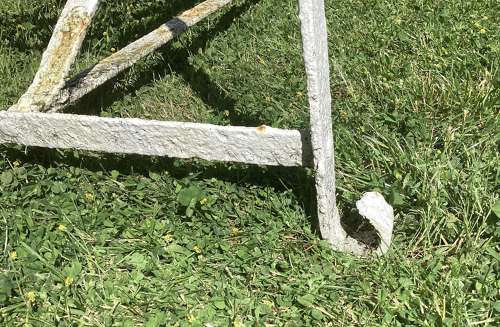 Good Regency wrought iron strapwork garden seat / bench