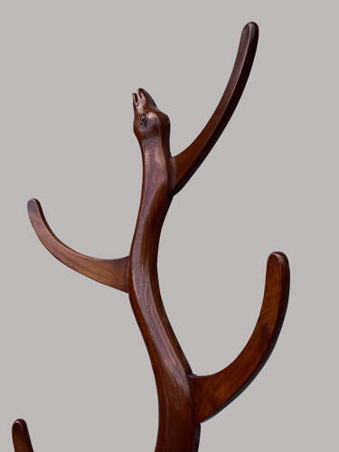 Exceptional Regency mahogany 'snake' hat and coat hall stand