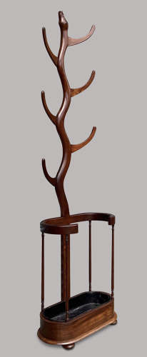 Exceptional Regency mahogany 'snake' hat and coat hall stand
