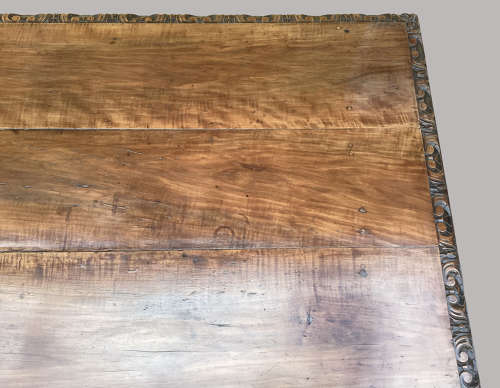Impressive C18th Spanish walnut and fruitwood centre table