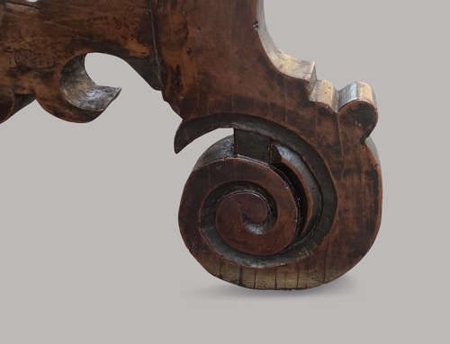Impressive C18th Spanish walnut and fruitwood centre table