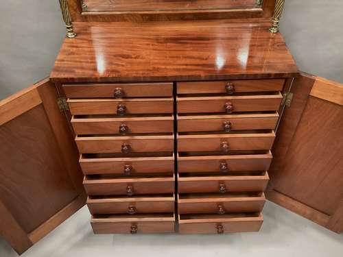 Good Regency figured mahogany collectors side cabinet