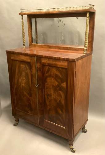 Good Regency figured mahogany collectors side cabinet