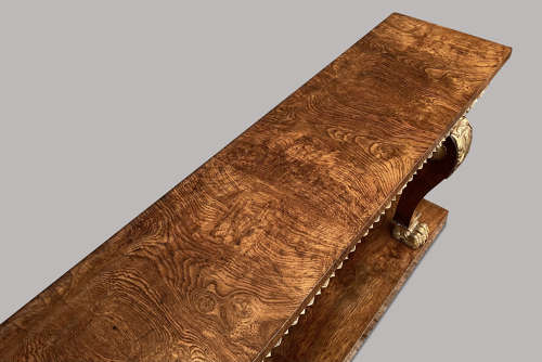 Magnificent Regency pollard oak and giltwood console table