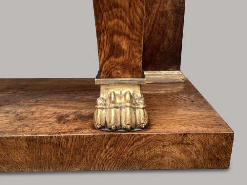 Magnificent Regency pollard oak and giltwood console table
