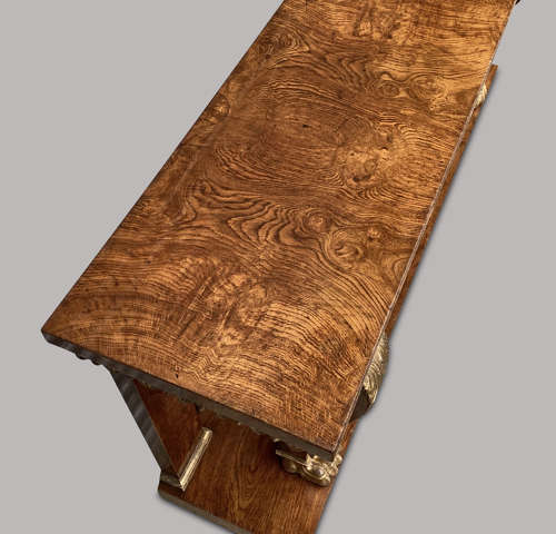Magnificent Regency pollard oak and giltwood console table