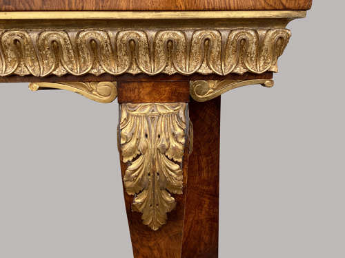 Magnificent Regency pollard oak and giltwood console table