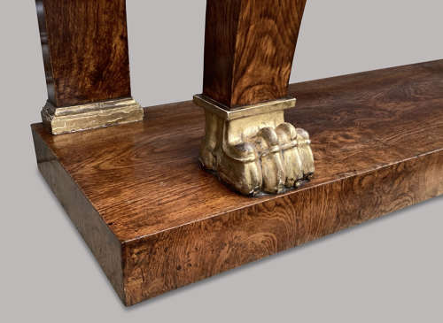 Magnificent Regency pollard oak and giltwood console table